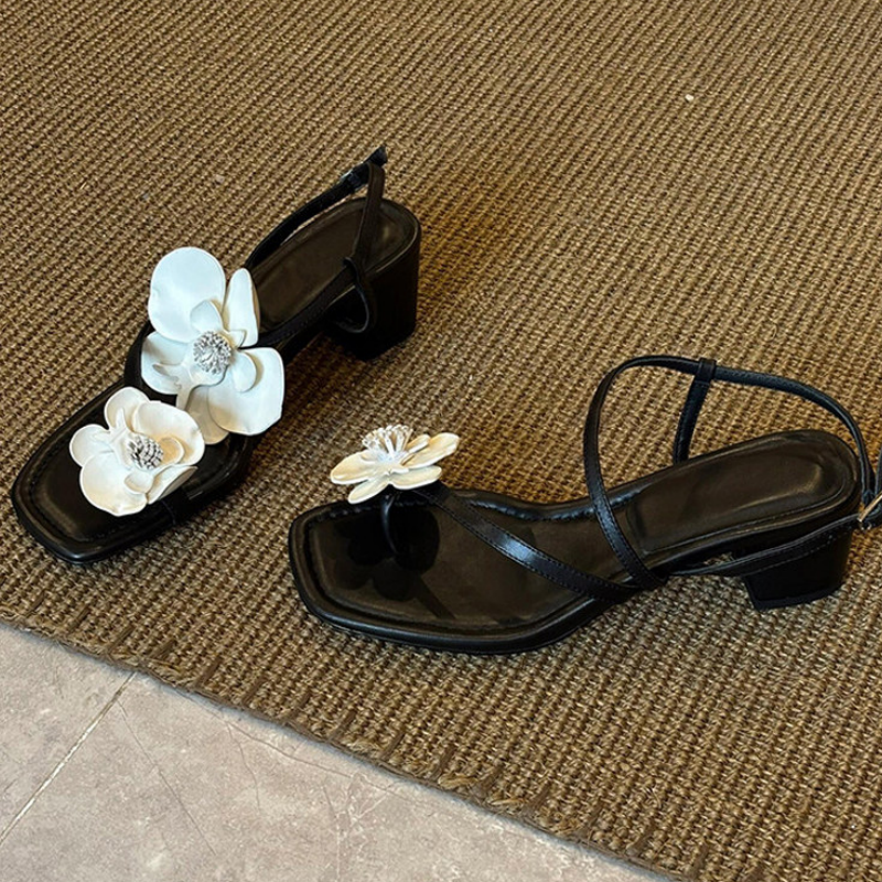 Luxury Lifestyle - Wonen Flower Clip Toe High Sandals