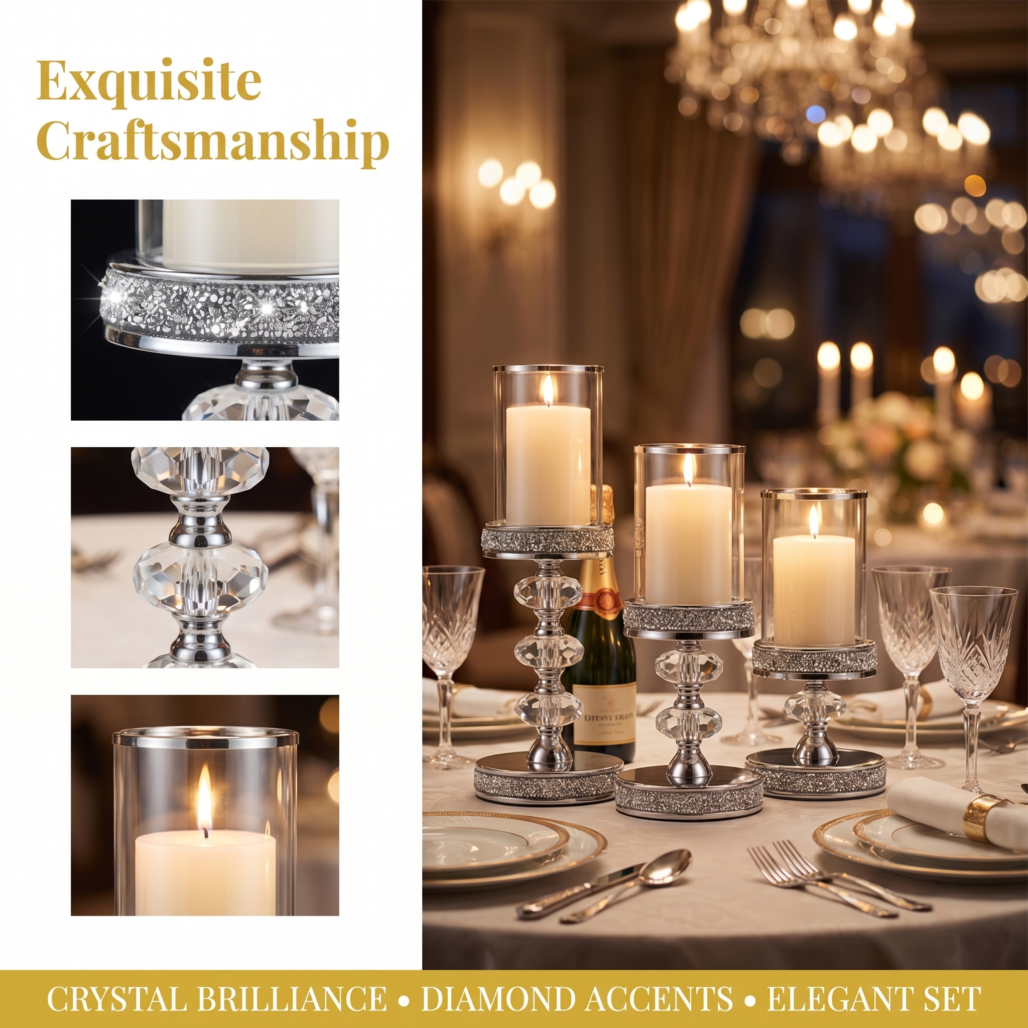 Luxury Crystal Pillar Candle H - Scented Candle Luxury recensione e prezzo