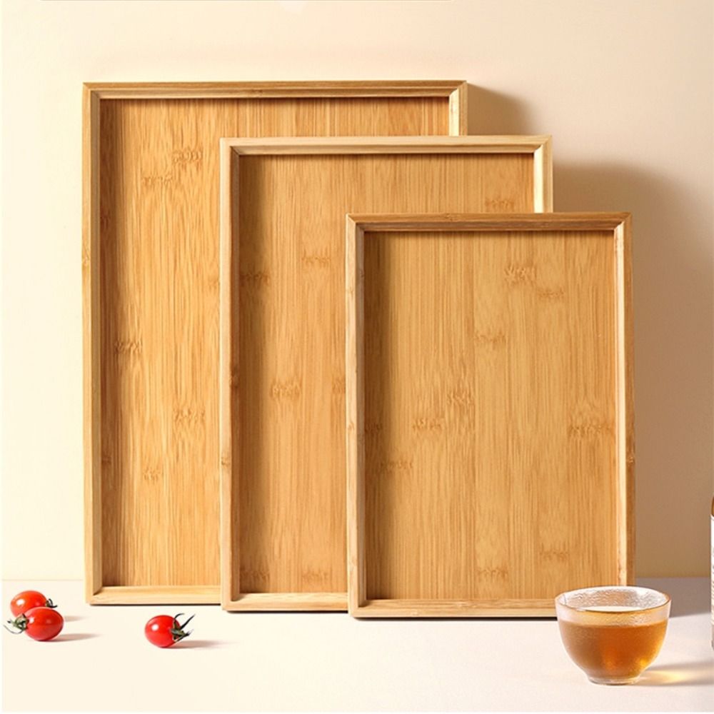 Rectangular Bamboo Tray Solid  - Wooden Serving Tray recensione e prezzo