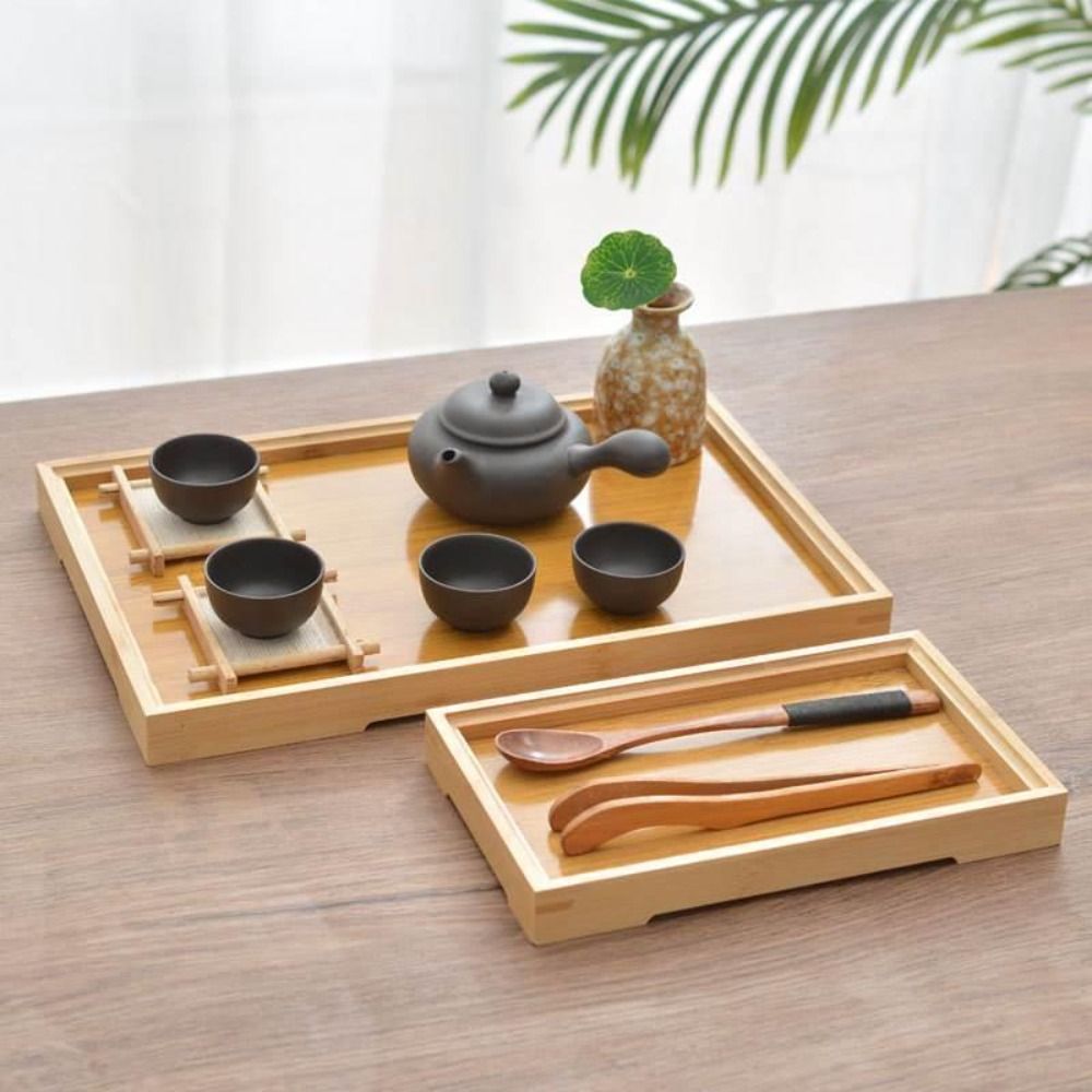 Rectangular Bamboo Tray Solid  - Wooden Serving Tray recensione e prezzo