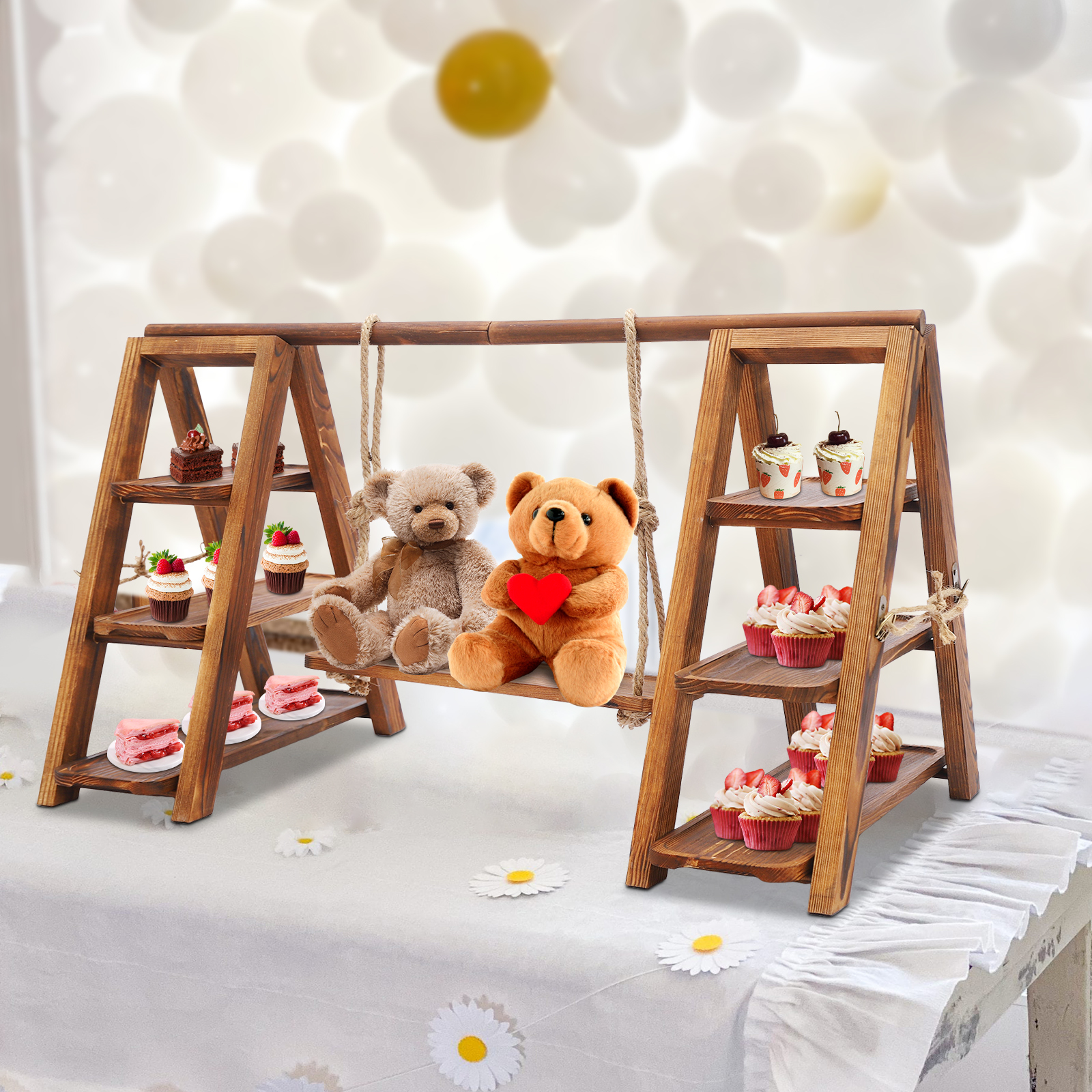 Wooden Dessert Display Stand C - Wooden Serving Tray recensione e prezzo