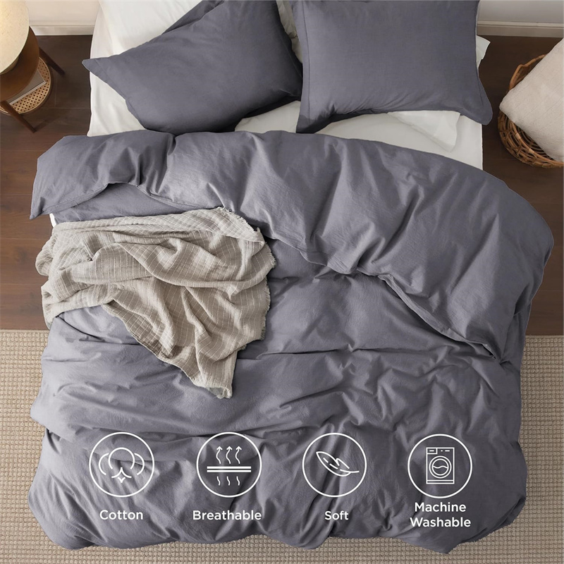 Washed Cotton 3pcs Bedding Set - Linen Duvet Cover recensione e prezzo