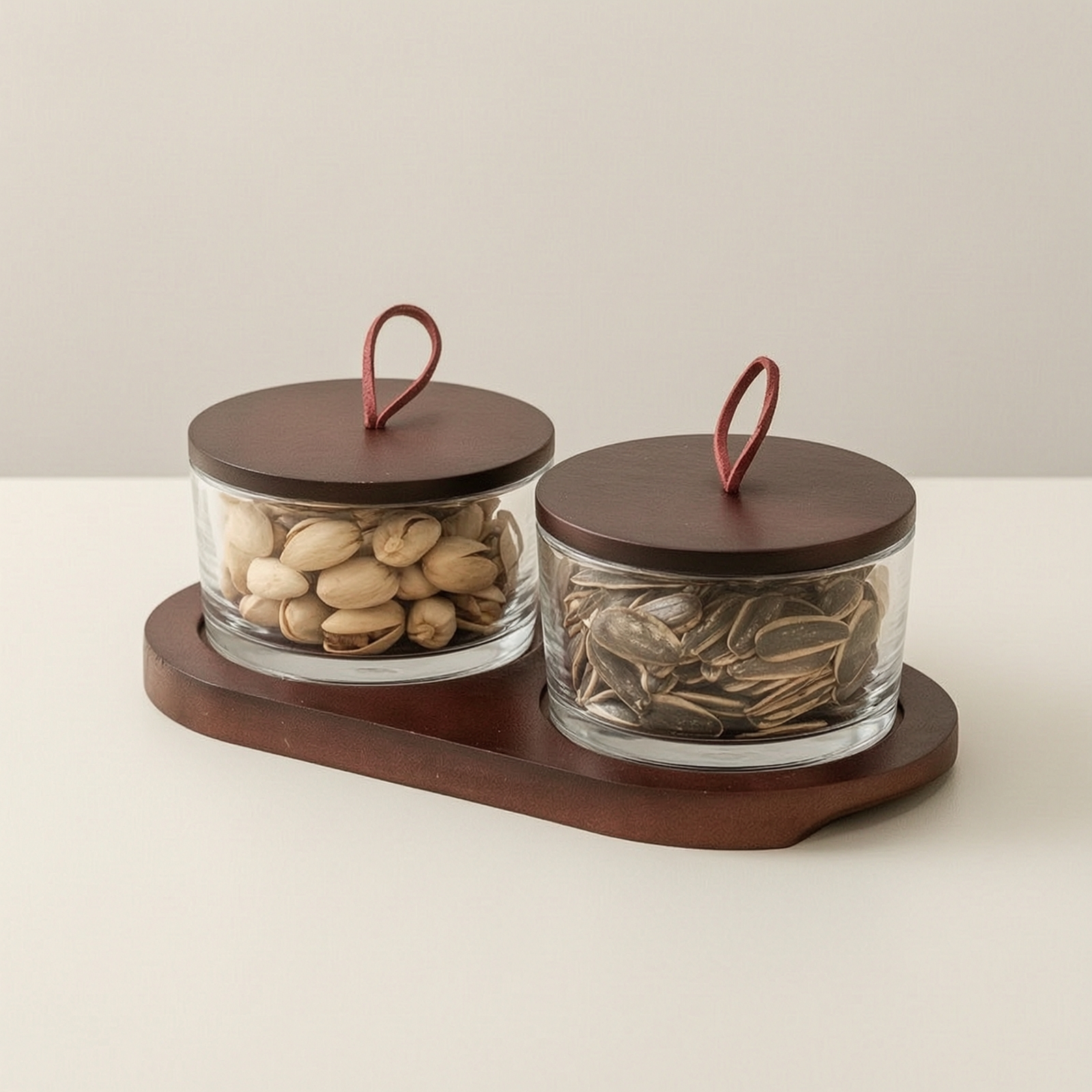 Snack Server with Glass Bowls  - Wooden Serving Tray recensione e prezzo