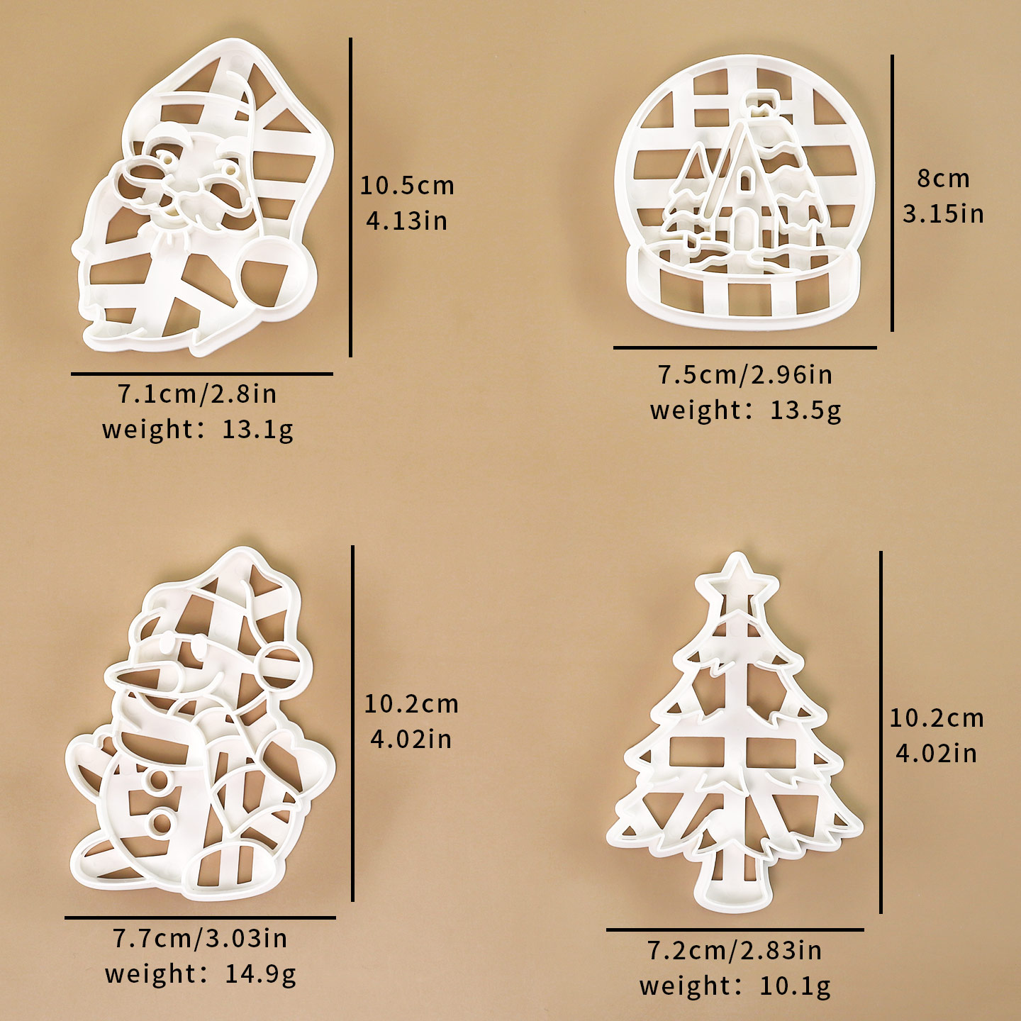 4 Pcs Christmas Cookie Cutter  - Crystal Ball Decor recensione e prezzo