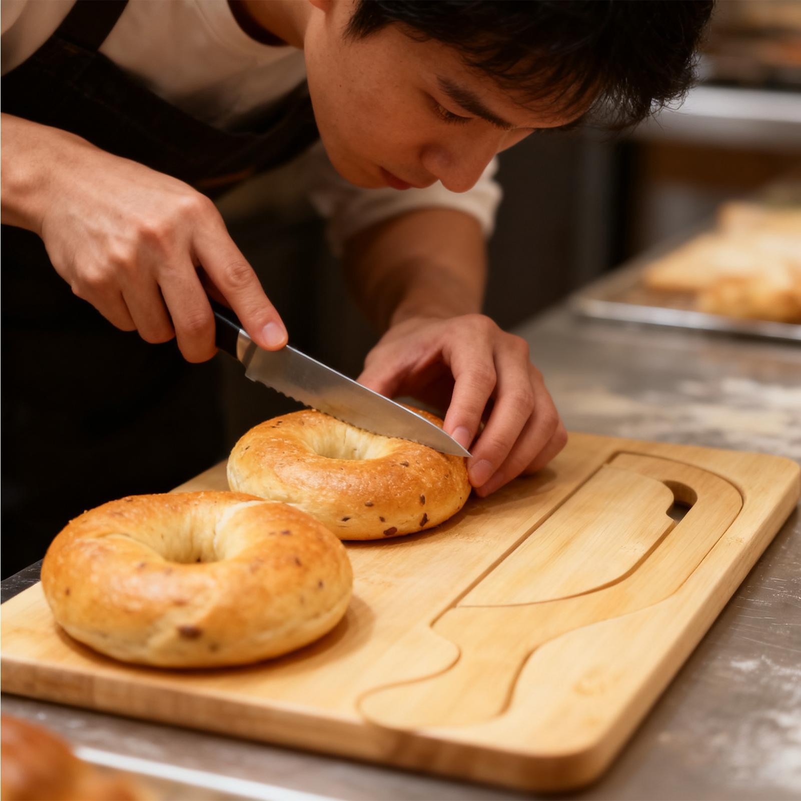 Bread Cutter for Sourdough Bow - Wooden Serving Tray recensione e prezzo