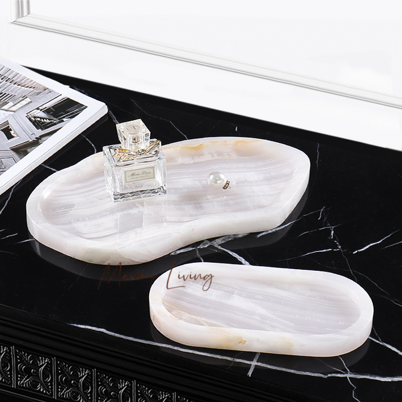 White Onyx Natural Marble Tray - Scented Candle Luxury recensione e prezzo