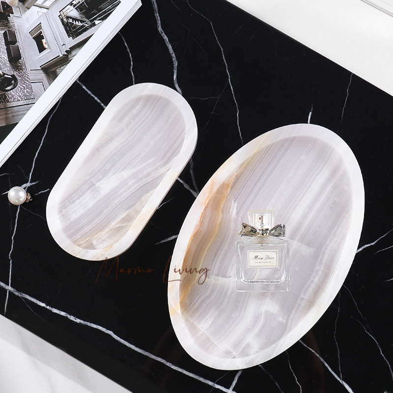 White Onyx Natural Marble Tray - Scented Candle Luxury recensione e prezzo