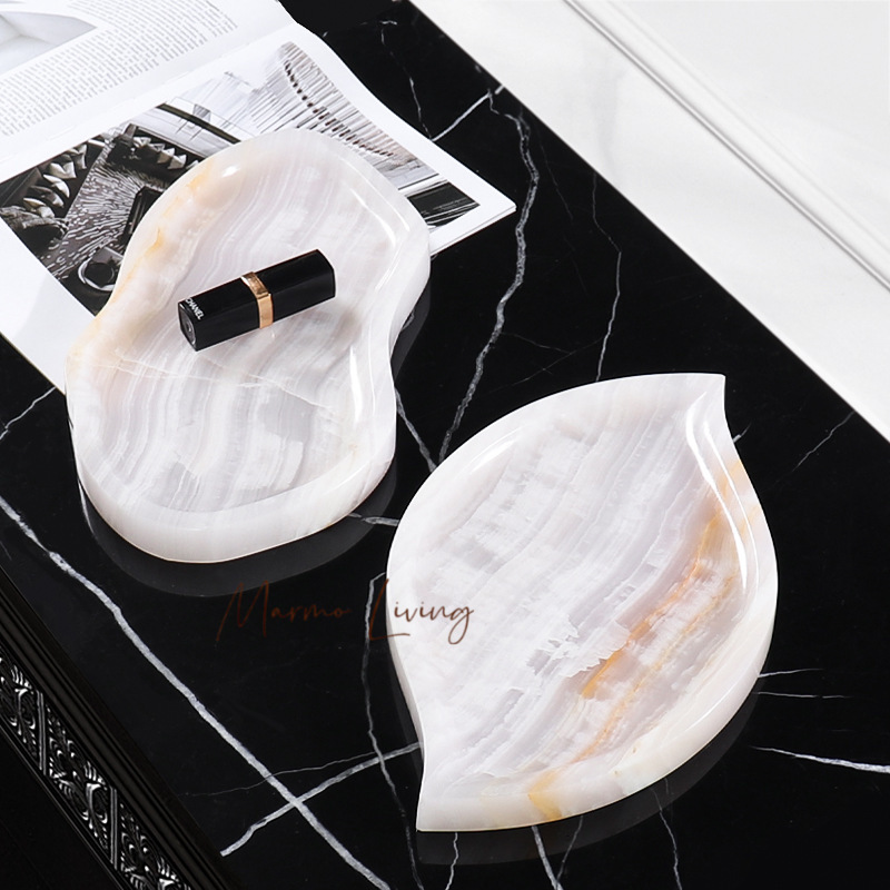 White Onyx Natural Marble Tray - Scented Candle Luxury recensione e prezzo