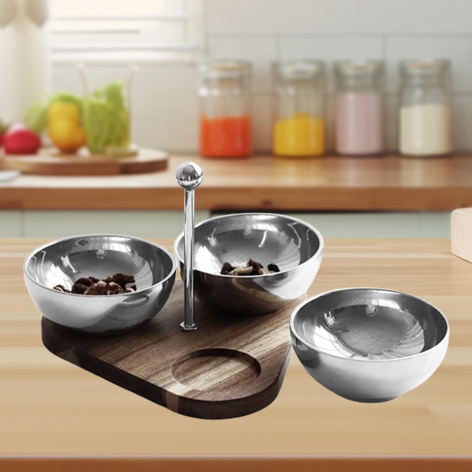 Serving Bowls with Wooden Tray - Wooden Serving Tray recensione e prezzo