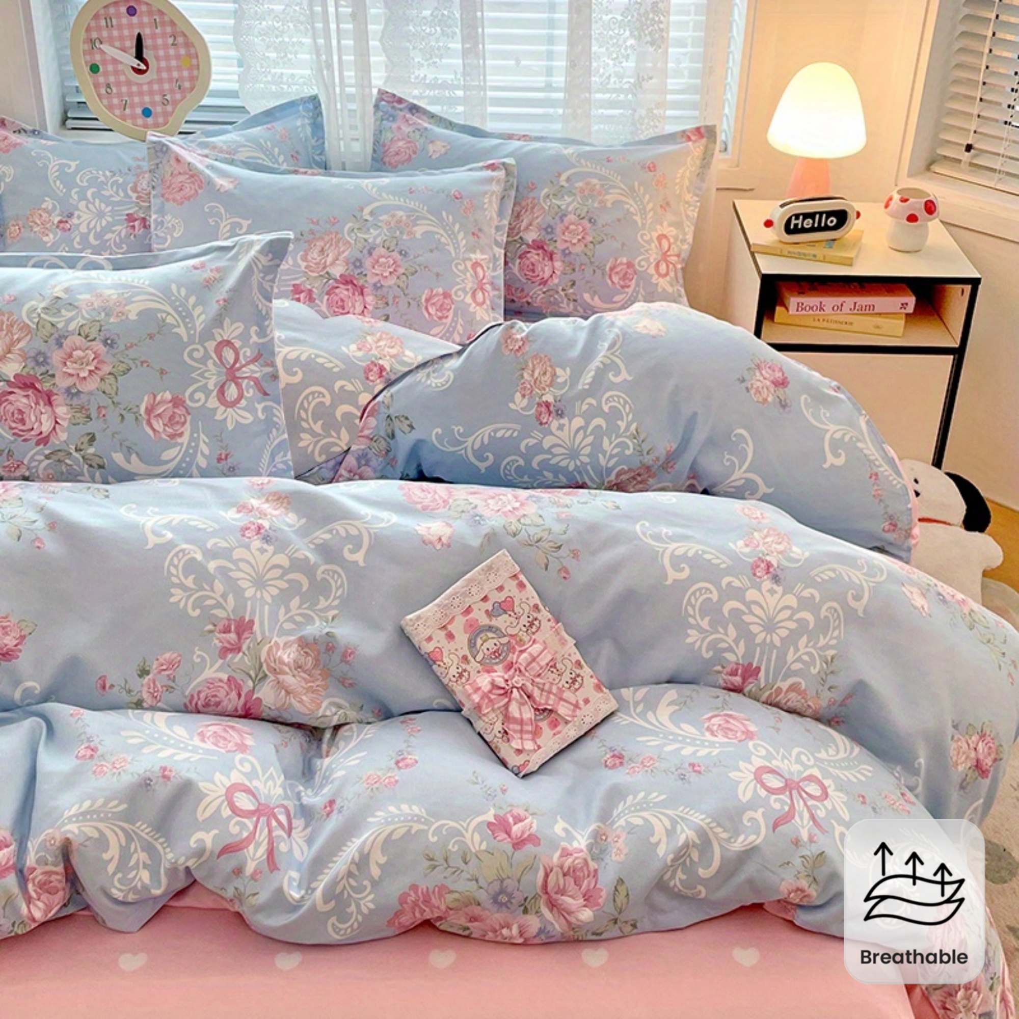 4pc Pastoral Bedding Set Soft  - Linen Duvet Cover recensione e prezzo
