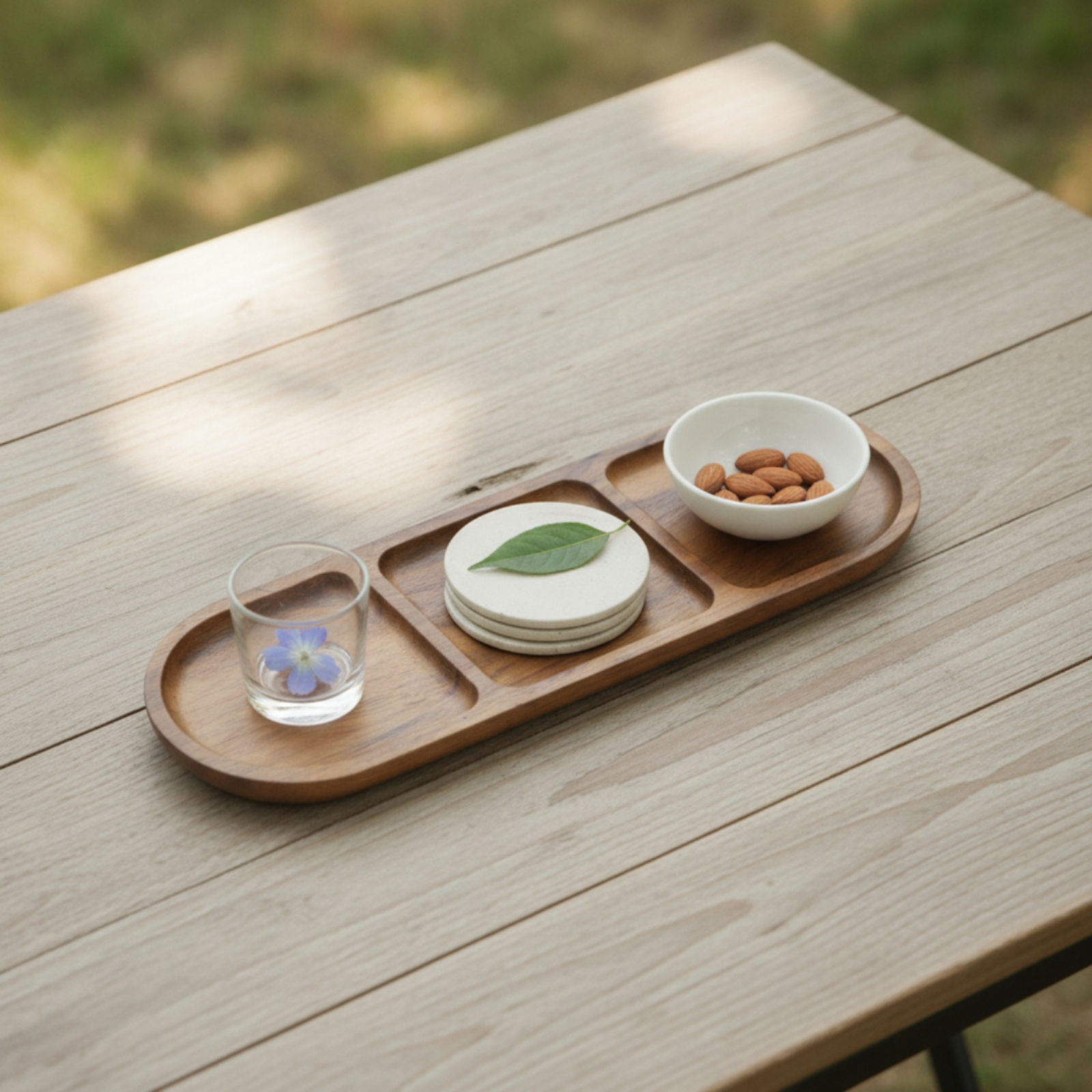 Acacia Wood Serving Tray 3-Com - Wooden Serving Tray recensione e prezzo