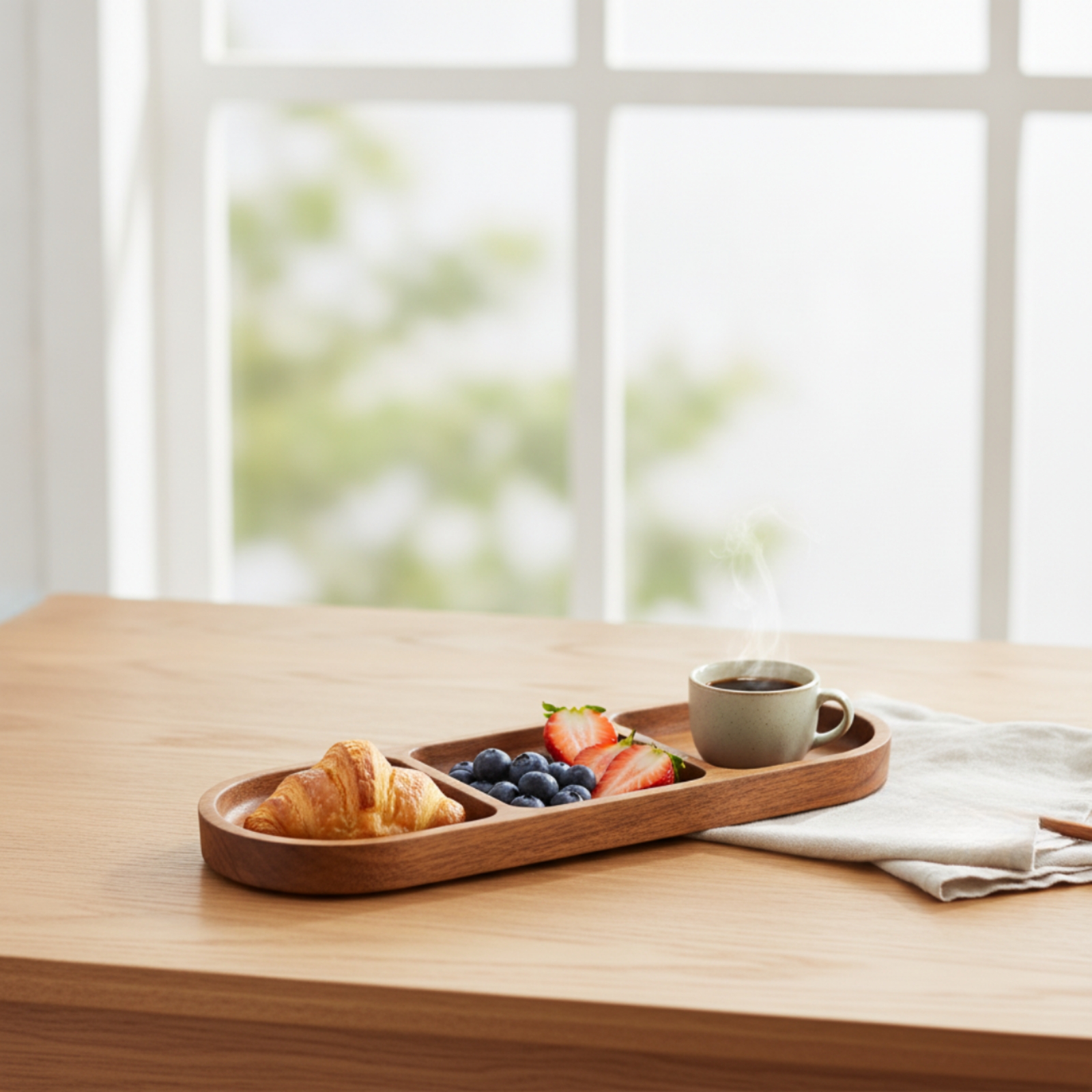 Acacia Wood Serving Tray 3-Com - Wooden Serving Tray recensione e prezzo