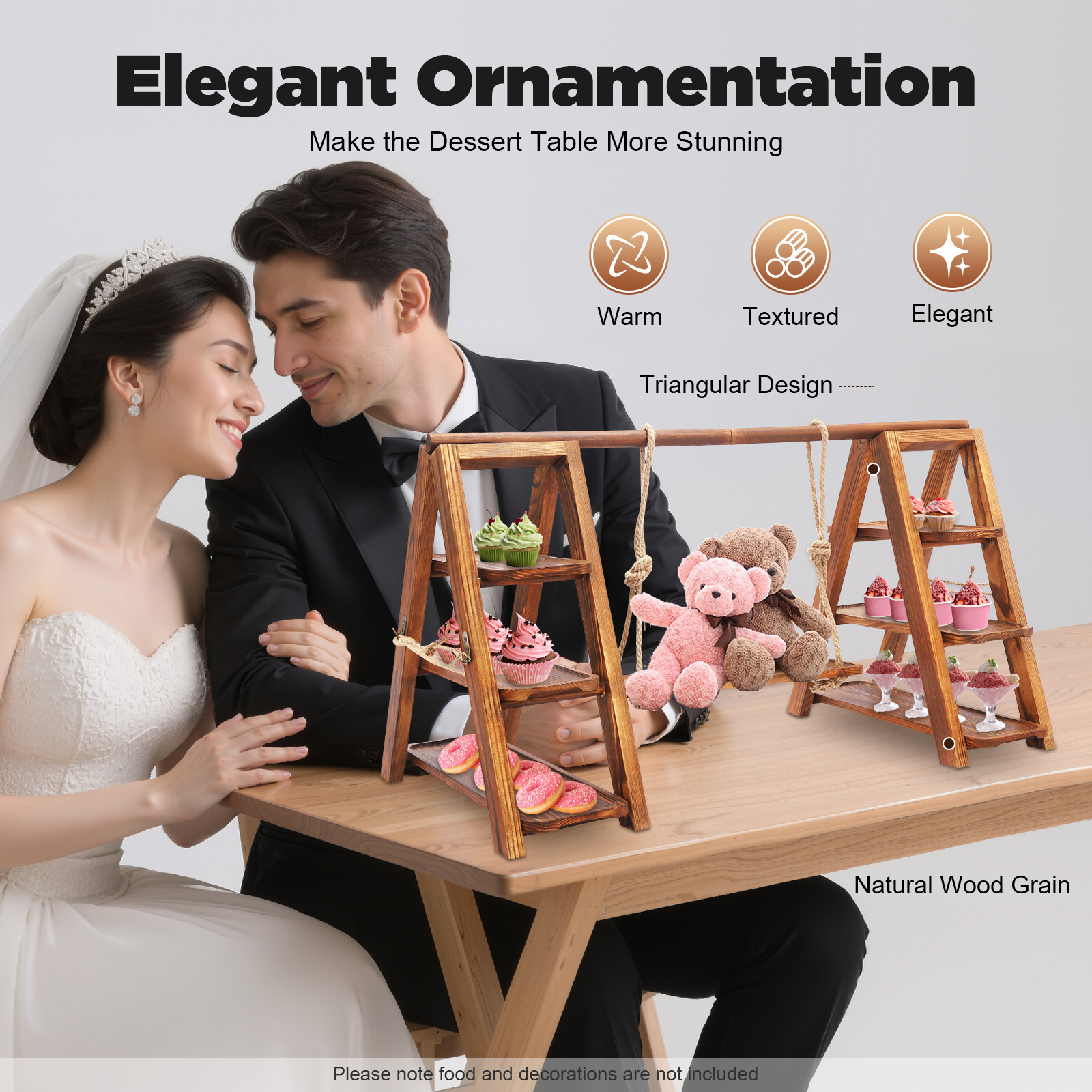 Wooden 3 Tier Cupcake Stand wi - Wooden Serving Tray recensione e prezzo