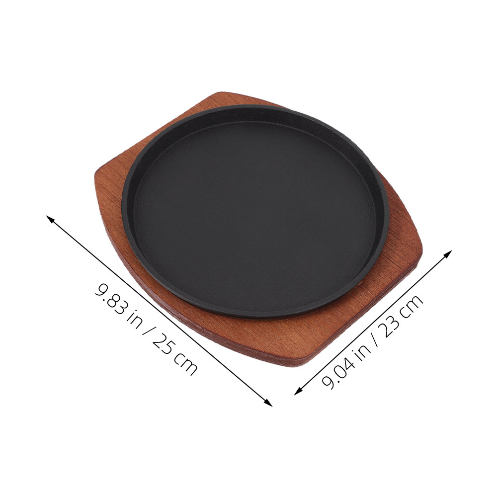 1Set Iron Steak Sizzle Griddle - Wooden Serving Tray recensione e prezzo