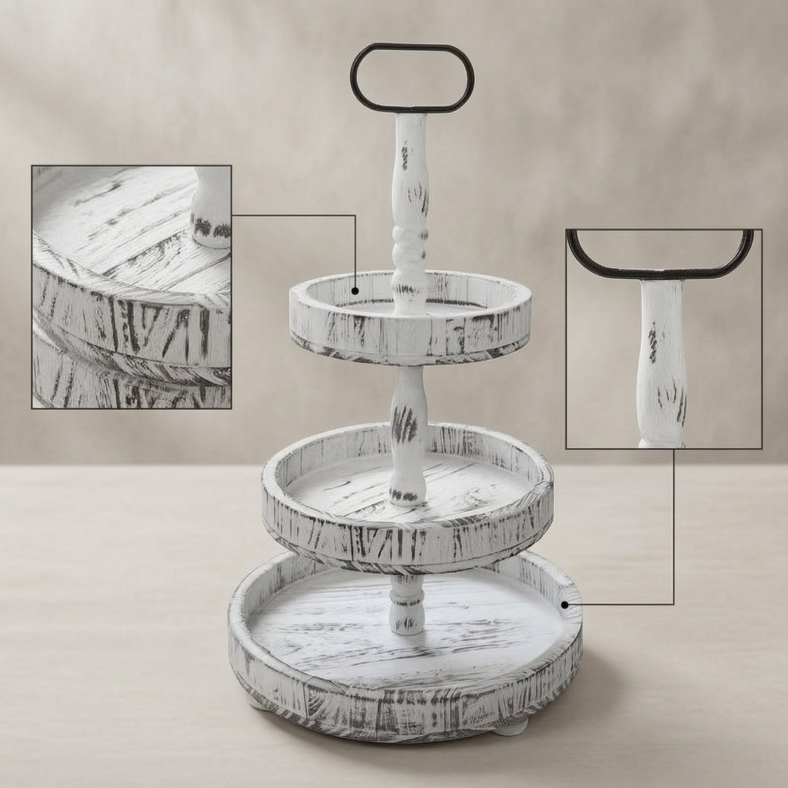 3-Tier Dessert Stand Rustic 3- - Wooden Serving Tray recensione e prezzo
