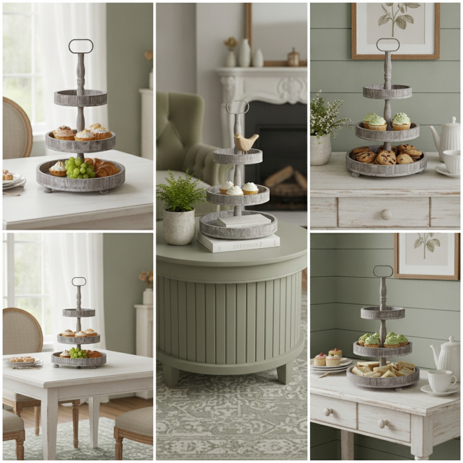 3-Tier Dessert Stand Rustic 3- - Wooden Serving Tray recensione e prezzo