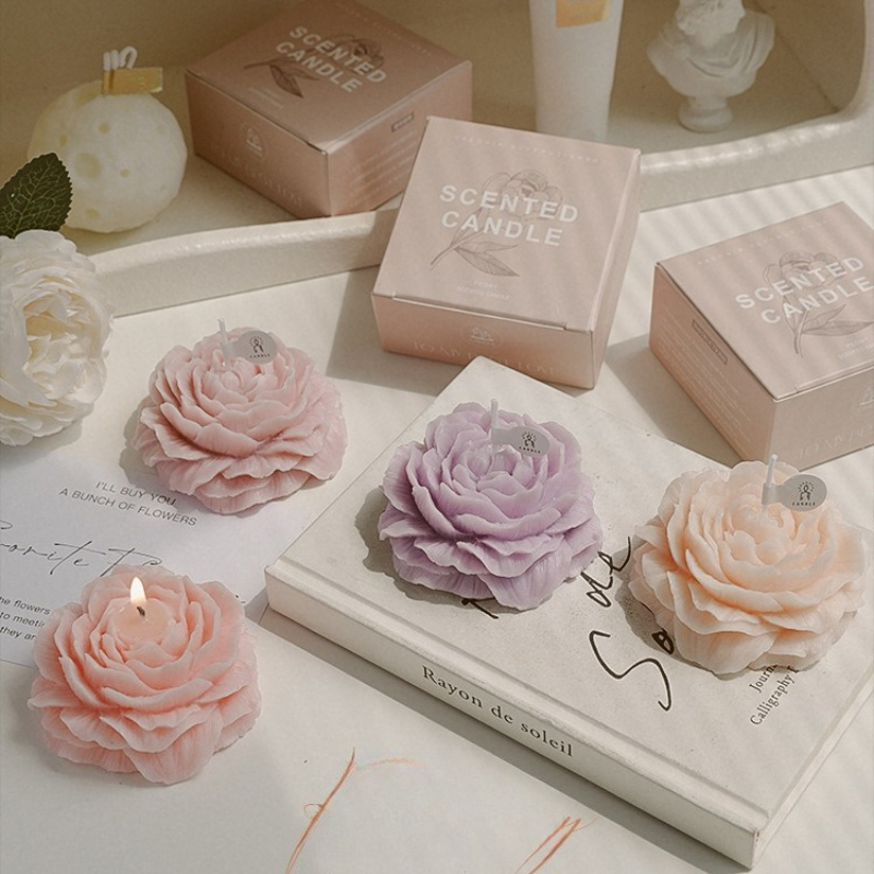 3D Peony Aromatic Candle Creat - Scented Candle Luxury recensione e prezzo