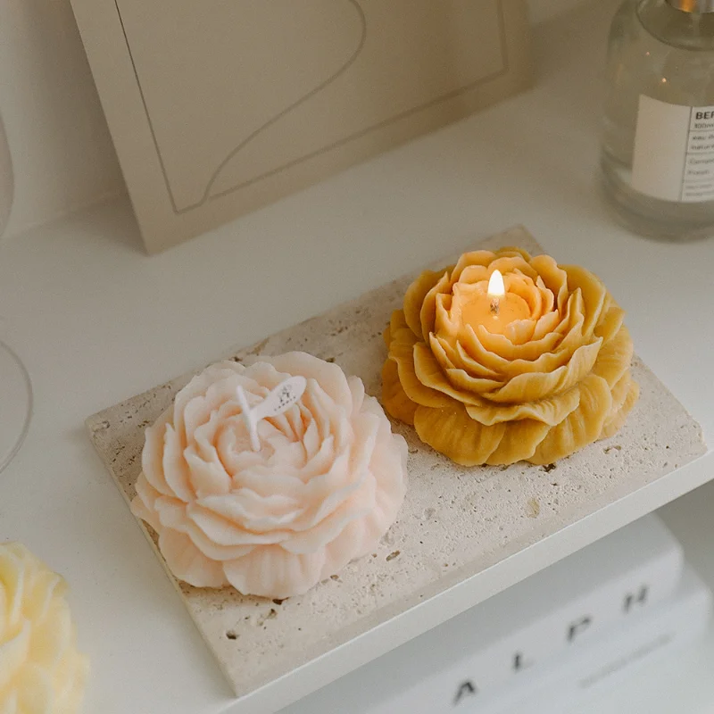 3D Peony Aromatic Candle Creat - Scented Candle Luxury recensione e prezzo