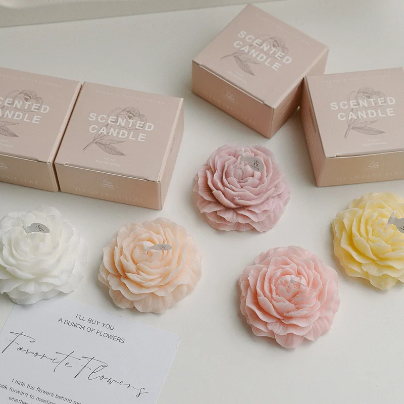 3D Peony Aromatic Candle Creat - Scented Candle Luxury recensione e prezzo